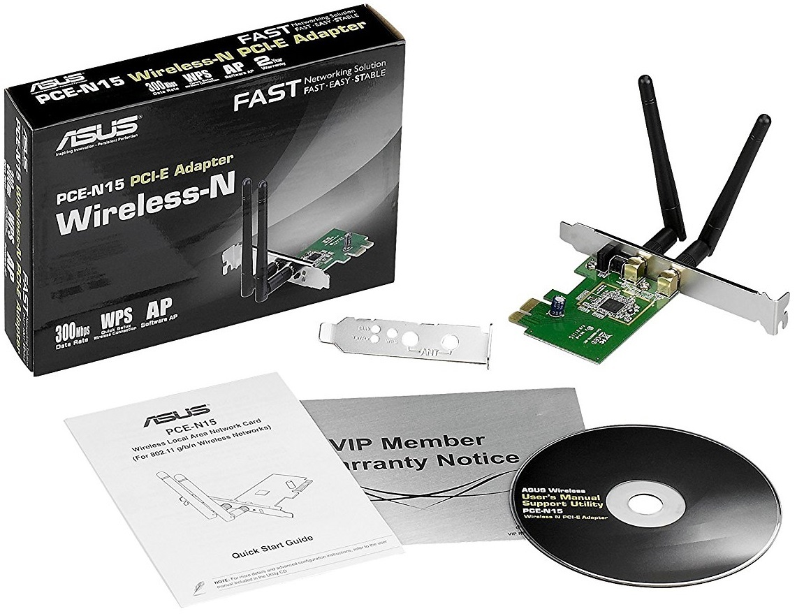 Asus 300Mbps Wireless PCI-Express 802.11 b/g/n image