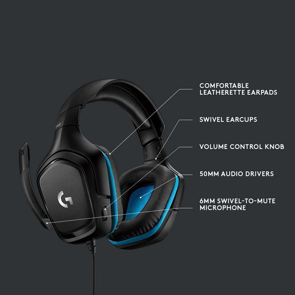 Logitech G432 7.1 Surround Sound Wired Gaming Headset for PC, PS4, Xbox One image