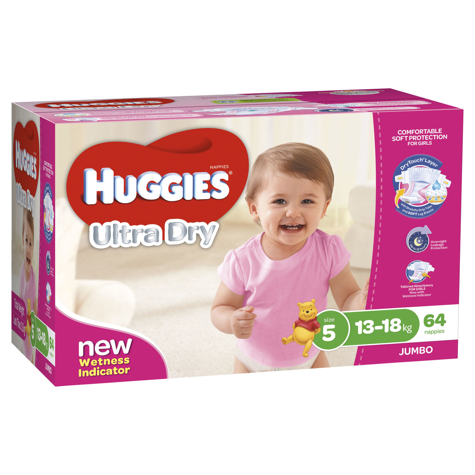 Huggies Ultra Dry Nappies: Jumbo Pack - Walker Girl 13-18kg (64) image
