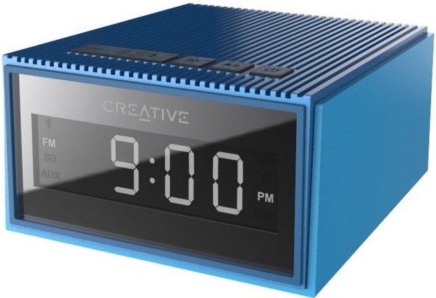 Creative Chrono Wireless Bluetooth Speaker and FM radio clock- Blue image