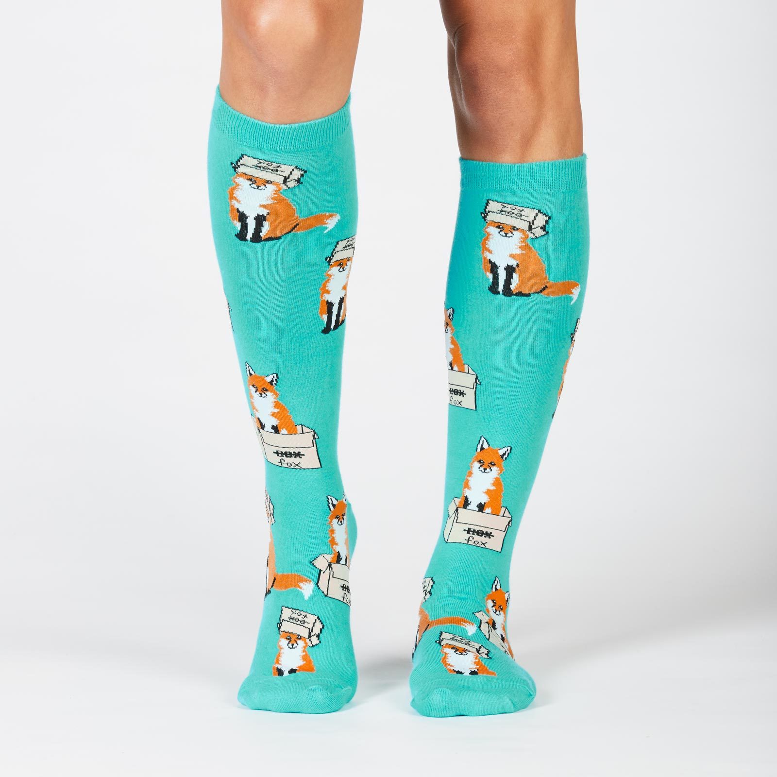 Women's - Foxes In Boxes Knee High Socks image