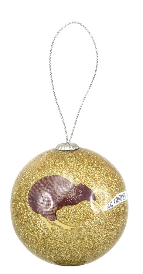 Antics: Christmas Decoration - Gold Kiwi