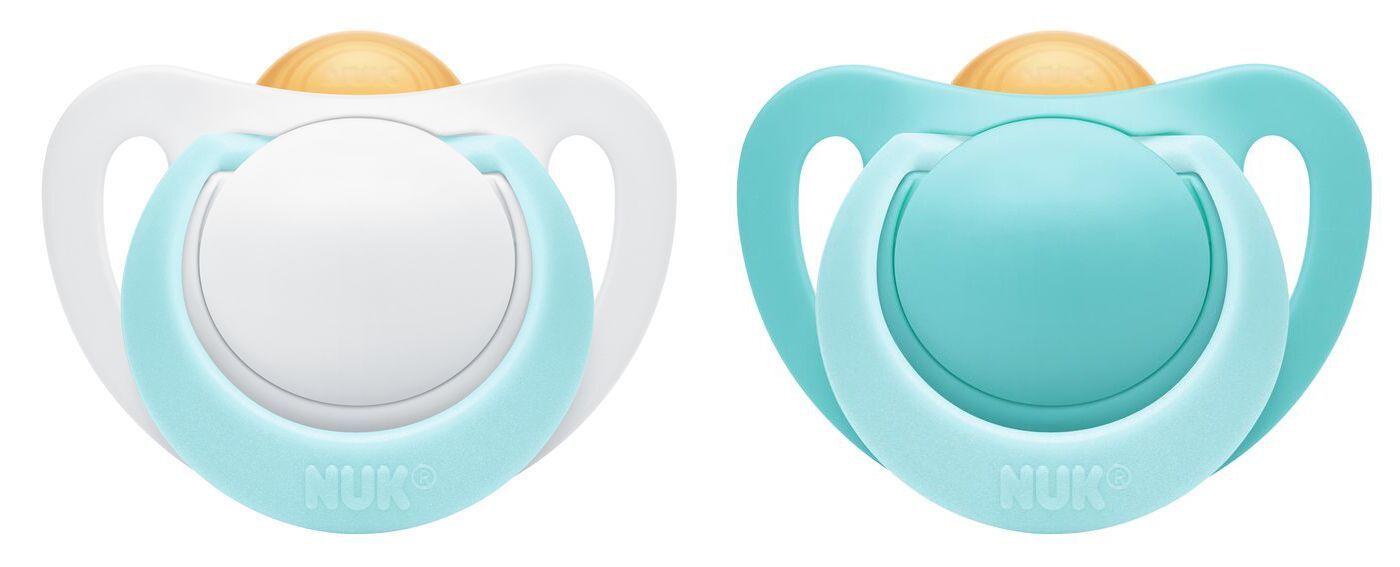 NUK: Genius Latex Soother - 0-2 Months Turquoise (2 Pack) image