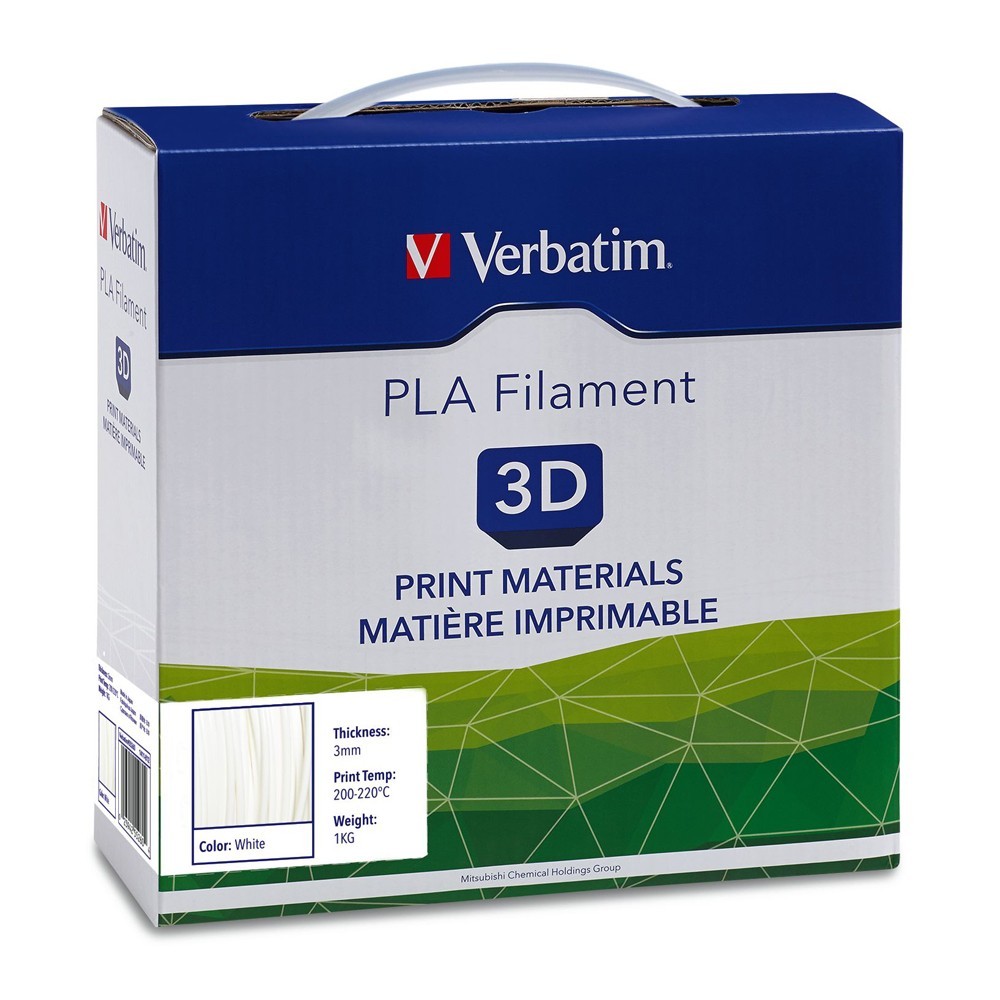 Verbatim 3D Printer PLA 3.00mm Filament - 1kg Reel (White) image