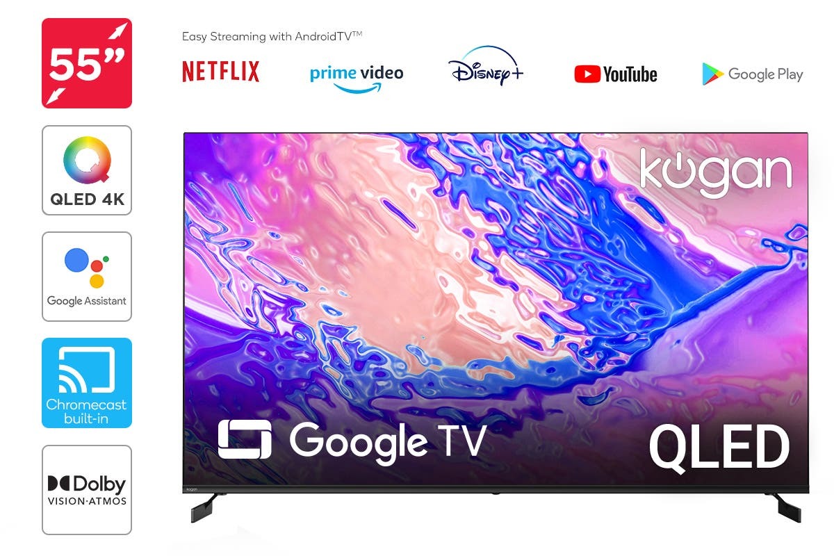Kogan 55" QLED 4K Smart Google TV at Mighty Ape NZ