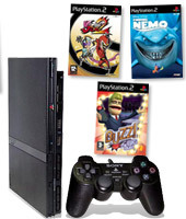 PlayStation 2 Console + Buzz!: The BIG Quiz, Viewtiful Joe 2 & Finding Nemo