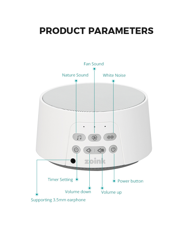 Zoink: Natural Sound White Noise Machine - White image