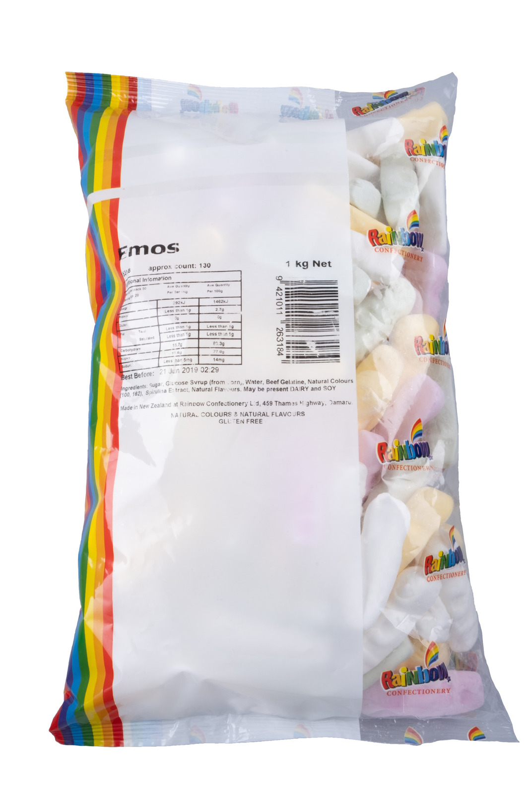 Rainbow Emos 1kg - Rainbow Confectionery