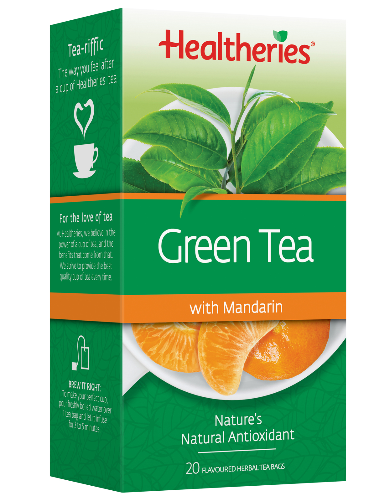 Healtheries Green Tea with Mandarin (Pack of 20) image