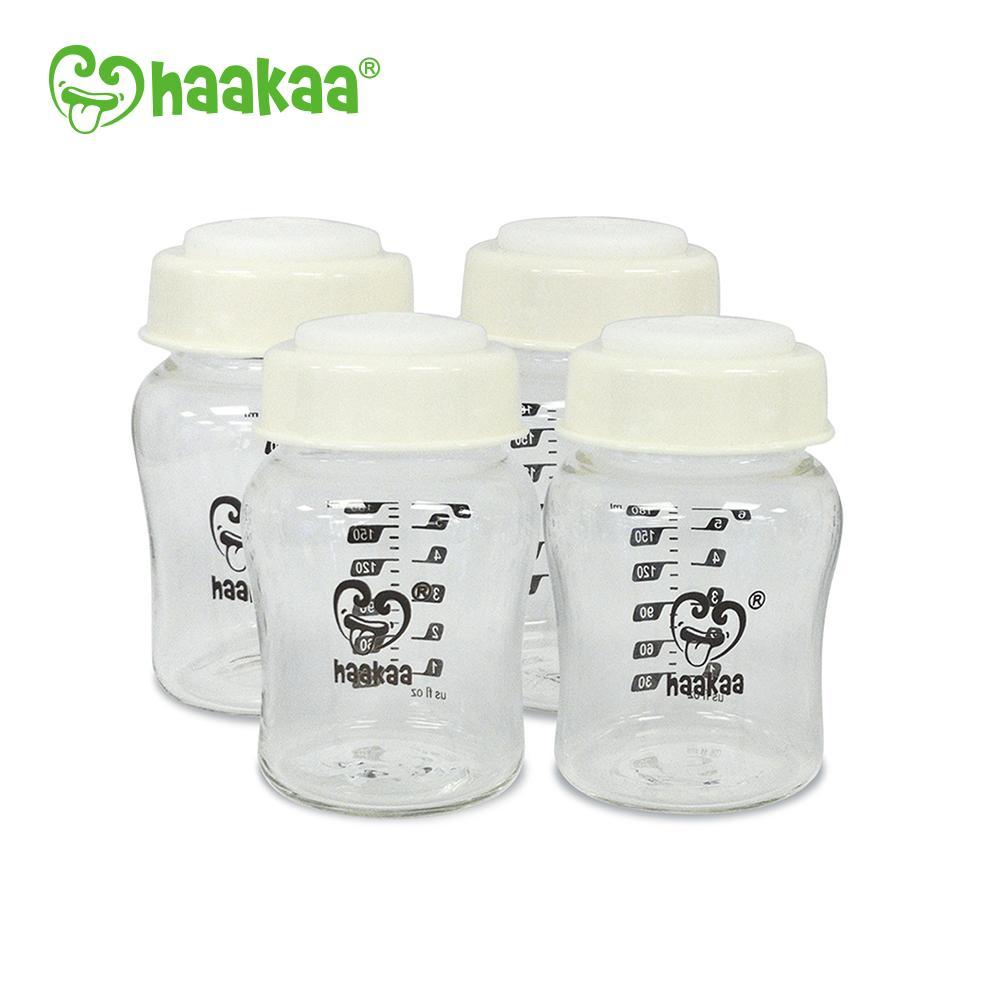 Haakaa: Wide Neck Milk Glass Storage Bottles - Pack of 4 image