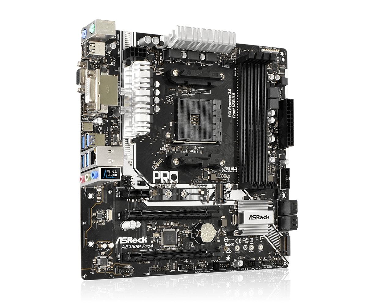 ASRock AB350M Pro4 mATX Motherboard image