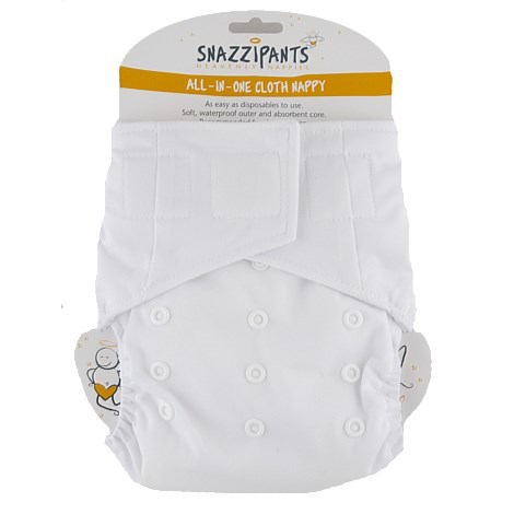 Snazzipants All In One Reusable Nappy - White