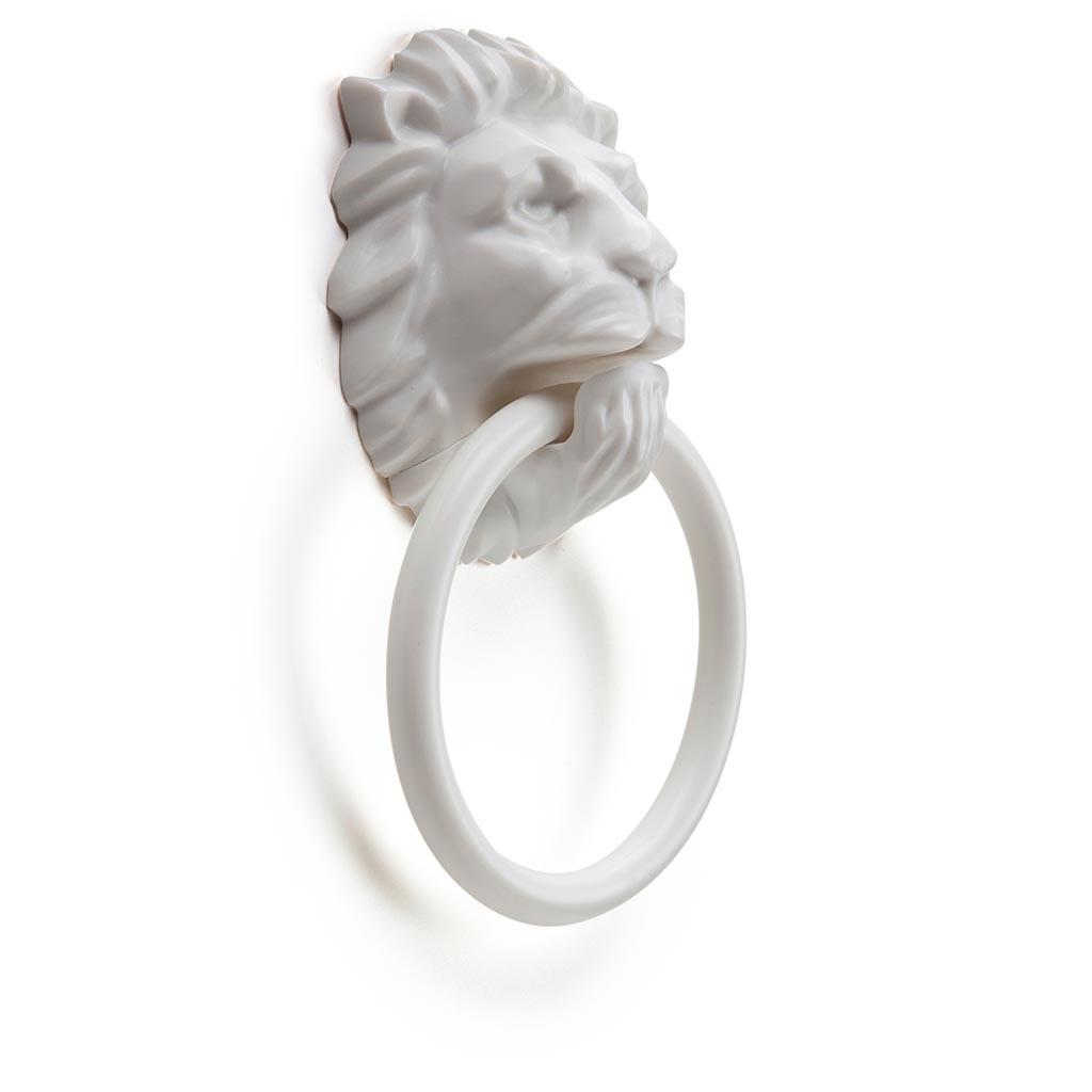 Monkey Business Lion's Head Magnetic Towel Holder (White) image