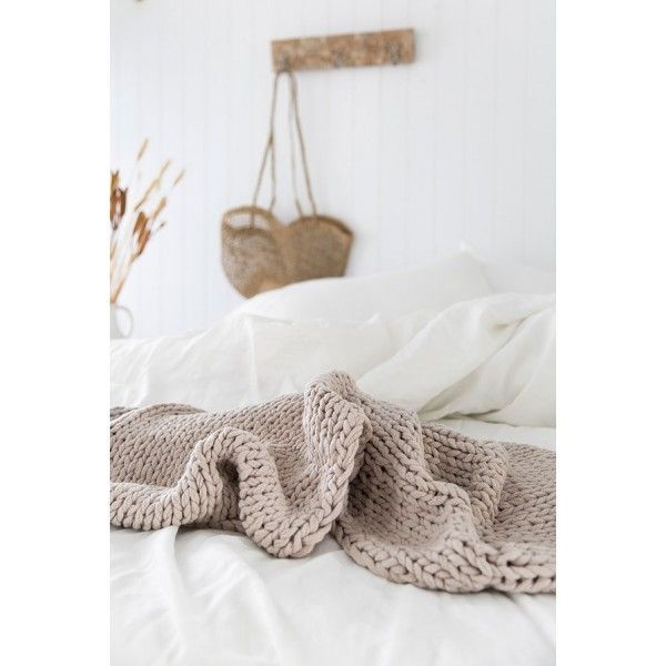 Bambury Chunky Knit Throw (Olive)