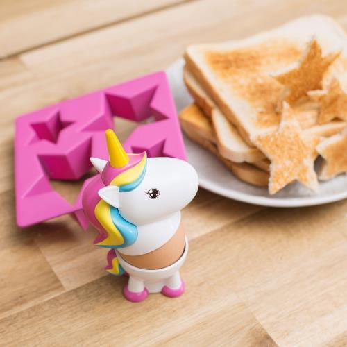 Unicorn Egg Cup and Star Toast Cutter Set