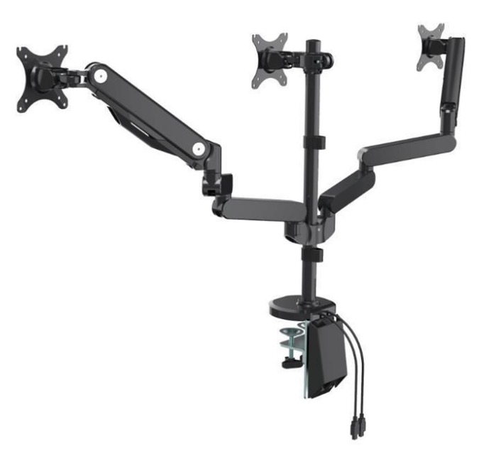 Loctek: DLB530T Three Monitor Gas Arm Desk Mount (10"-30") image